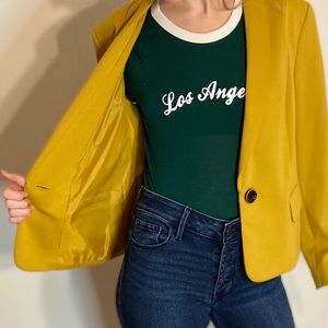 💛🍁 VINTAGE Mustard Button Blazer by Kasper 12P